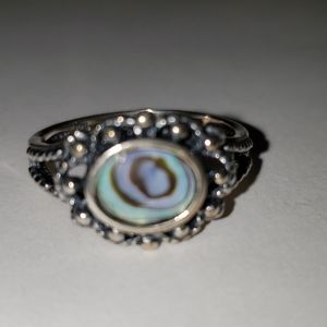 Silver Abalone Ring Size 10¾